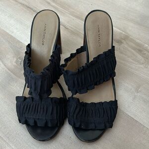 Ann Taylor Women's Dark Denim Slide Sandals 6.5